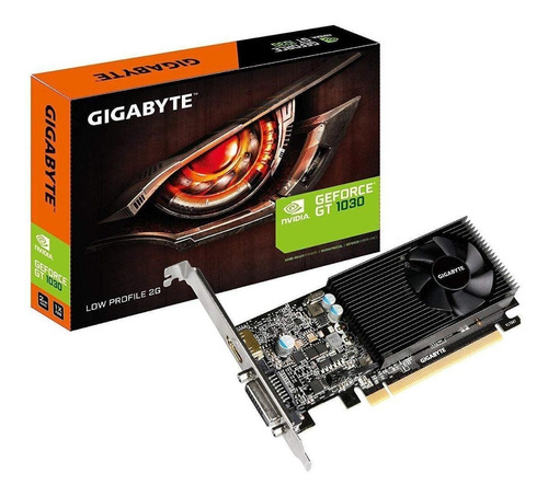 Imagem 1 de 2 de Placa de vídeo Nvidia Gigabyte  GeForce 10 Series GT 1030 GV-N1030D5-2GL 2GB