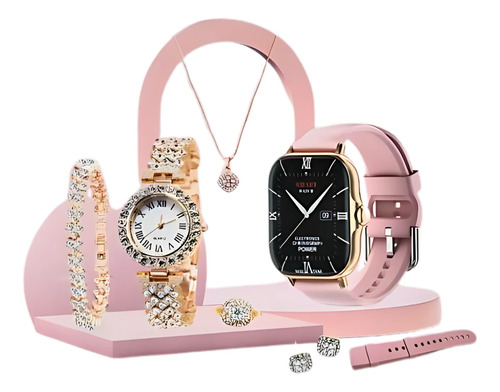 Smart Watch Reloj Y Set De Joyería A58 Plus Regalo Para Mamá