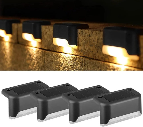 X4 Lámparas Solar Para Bordes Baranda Escalera Muro Piscina