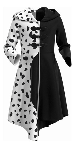 Cruella De Vil Emma Abrigo Disfraz Cosplay Para Niños