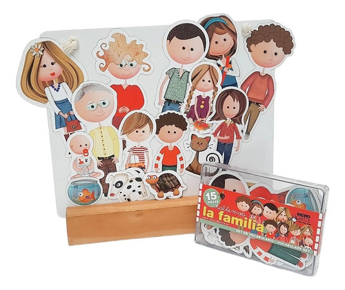 Familia Imantada 15 Figuras Iman Set Vocabulario Didactico