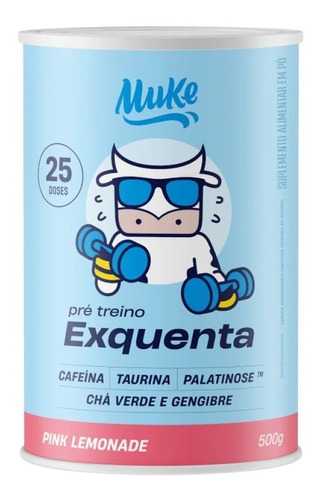 Pré Treino Cafeína Exquenta Pink Lemonade 500g Muke Mais Mu