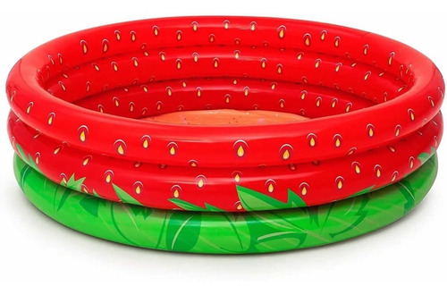 Pileta Inflable Bestway 3 Aros Frutilla 160 X 38 Cm 51145 Color Roja Y Verde