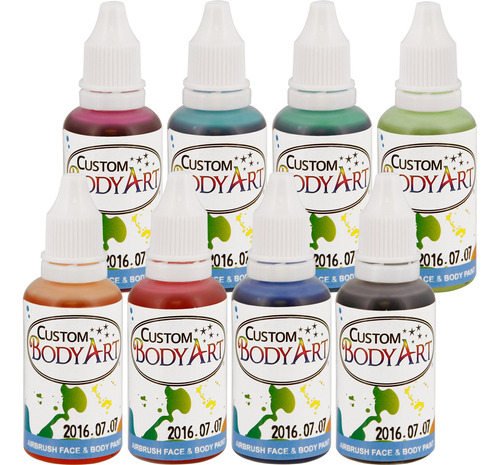 Custom Body Art 1oz 8color Secundaria Aergrafo Pintura A Bas