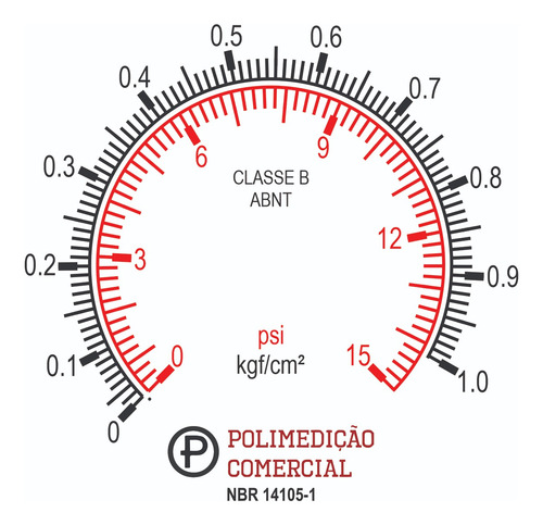 Manômetro Visor 100 Glic. Caixa Inox 0-1 Kg:15 Psi R.1/2