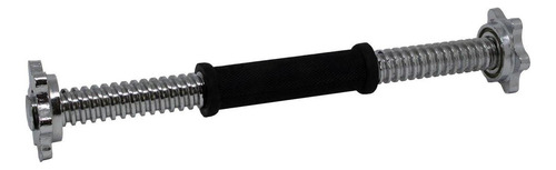 Barra halter de acero inoxidable de 35 cm con rosca sin anillos de 28 mm
