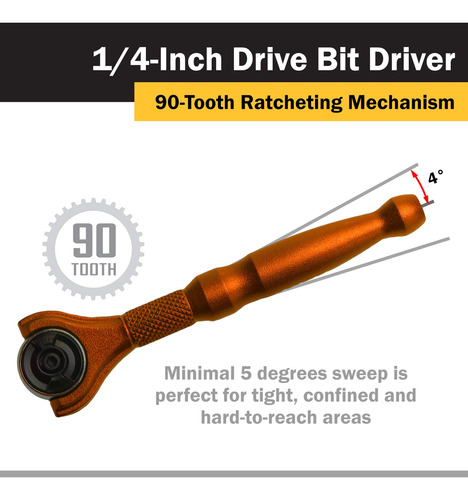 Titan Tools 11323 1/4-pulgada Drive X 4-pulgada 90-diente