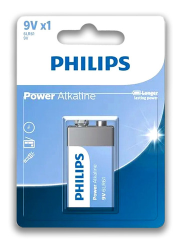Bateria Alcalina Philips 9v- 6lr61p1b/97