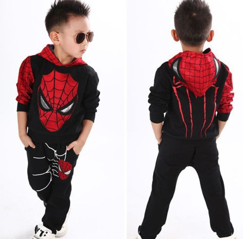 Conjunto Pantalon+chaqueta Capucha Spiderman Hombre Araña 