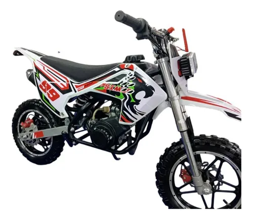 Moto Cross A Gasolina 2 Tiempos 60 Cc 2 Exostos Amarilla