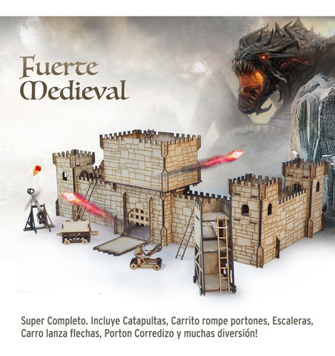 Castillo Fuerte Medieval Fibrofacil + Todos Accesorios Flex