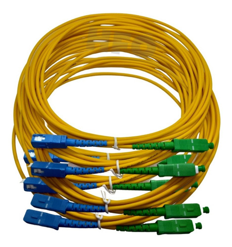 10 Cordão Óptica Sc/apc  Sc/upc Sm 2 Metros Fibra 3.0mm Hfo