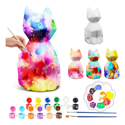 Kit De Arte Para Pintar Tu Propio Gato, Lampara Geometrica D