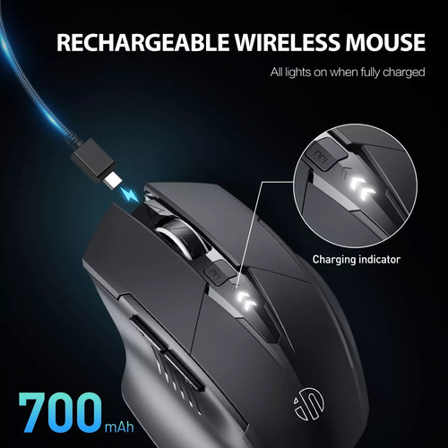 Mouse Bluetooth Sem Fio Recarregável Para Vários Dispositivo