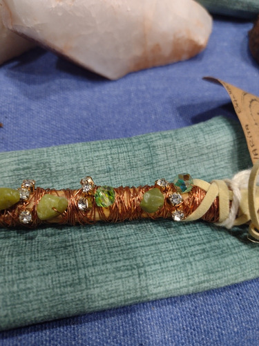 Vara De Poder Serpentina , Cristal Y Cobre.