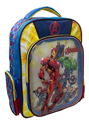 Mochila Escolar Primaria Marvel Avengers Classic Color Rojo/Azul/Amarillo