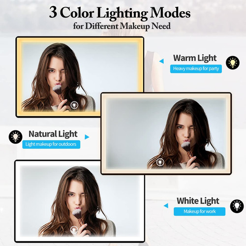 Espejo Uhdod De 5 Vías Para Cortar El Pelo Con Luz Led, Vist