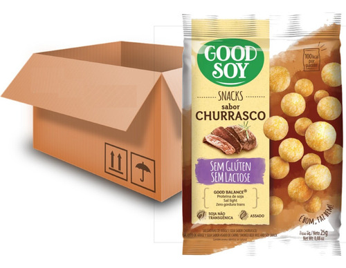 10x Snacks De Soja Goodsoy Sabor Churrasco 25g