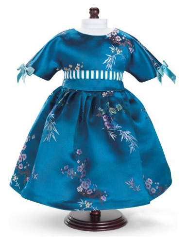 Vestido De Flores Azules Para Muñecas American Girl De...