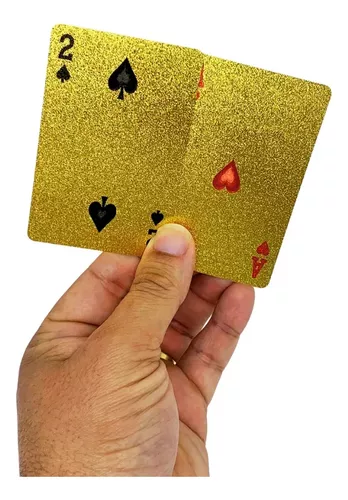 Jogo De Baralho Dourado Cartas Douradas Truco Poker Pibe 21