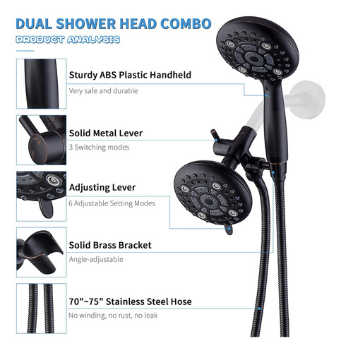 Combo De Cabeza De Ducha Dual De Alta Presión G-promise, De