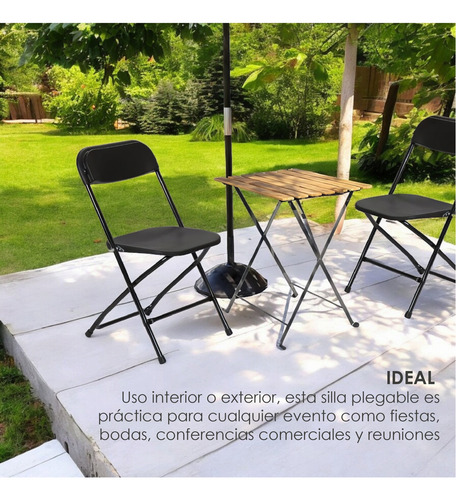 Set 10 Sillas Plegables Plástico Para Eventos Resistentes