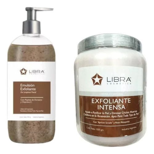 Libra Crema Corporal Exfoliante Intensa 1kg + Facial 500g 3c