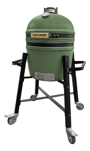 Kamado Parrilla Ahumador 15 Pulgadas Cerámica C/rueda Kroner