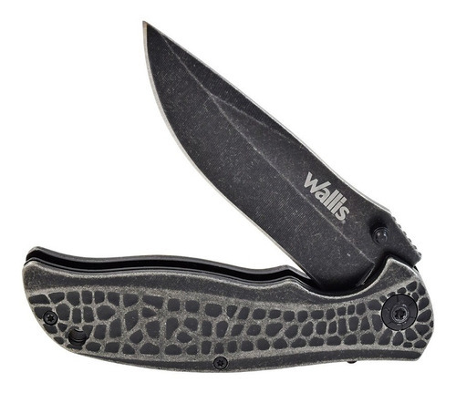 Navaja Bloqueo Acero Inoxidable Negro C/mango Gris Wallis