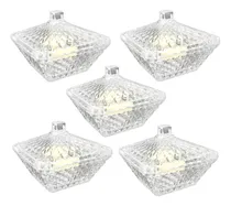 Comprar Set 5 Portavela Caramelera Recipiente Candelabro Deco Bz3