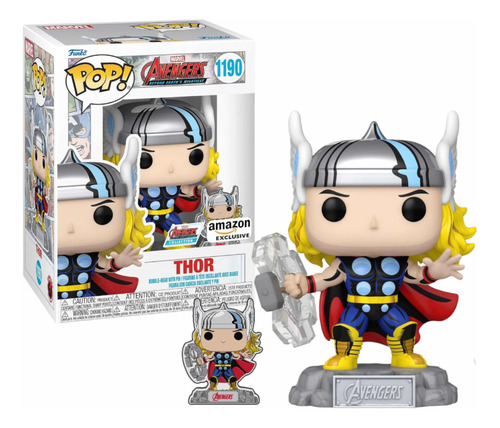 Funko Pop Thor #1190 With Pin The Avengers Exclusive