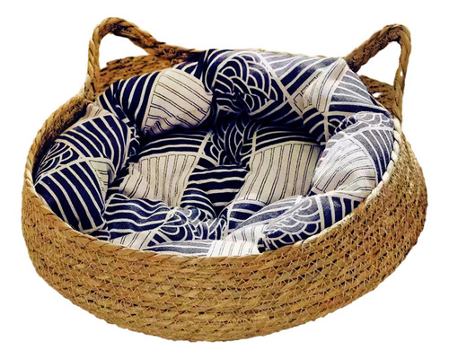 Cat Bed Basket Pet Cat Sleeping Bed Wear Pillow M 38x38x13cm