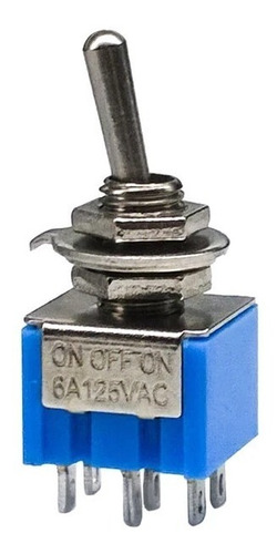 Llave Palanca Switch Dpdt On Off On 6a 125v Mts-203 6pin