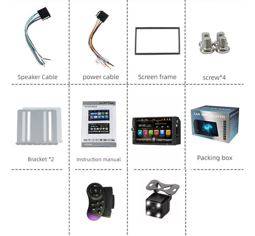 Radio Multimedia Con Pantalla Tactil Bt + Camara De Reversa