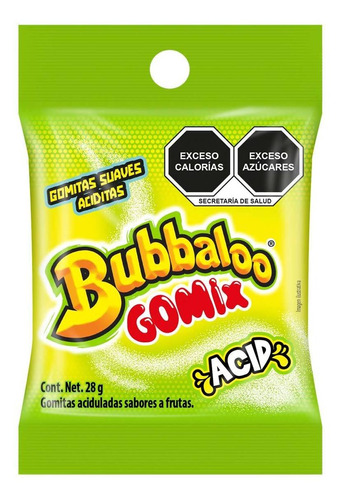 Gomitas Bubbaloo Gomix Acidito Frutas 28g