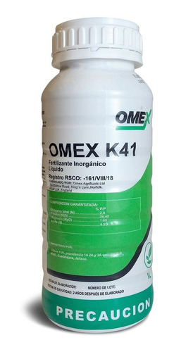 Imagen 2 de 3 de Omex K41 Potasio Concentrado Fertilizante Foliar Caja 12 L