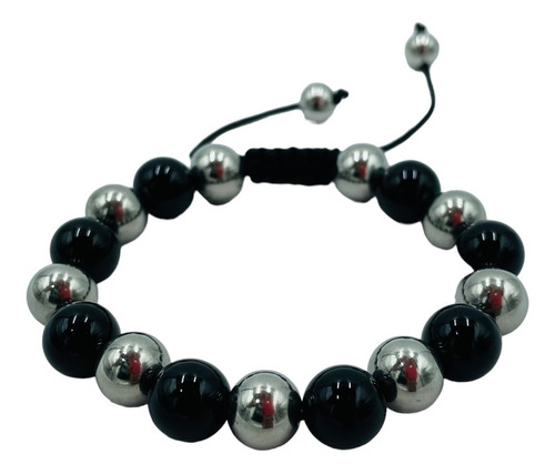 Pulsera Brazalete Acero Bolitas Cristal 8 Varios Unisex