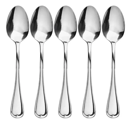 Conjunto 60 Colher De Sobremesa Aço Inox Restaurante Buffet Prateado