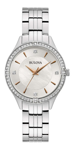 Reloj Bulova Quartz Para Dama 96l283 Crystal Nuevo Original