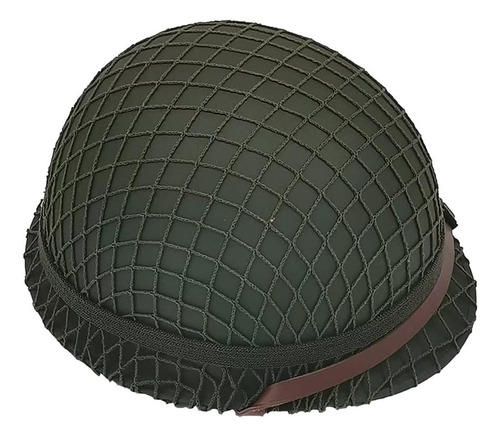 Wwii Us Ww2 Army M1 Casco De Acero Red/lona Correa De B...