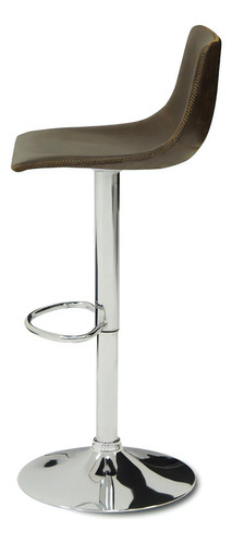 Conjunto de 2 bancos de bar Coffee PU, acabamento em moldura cromada Elk Brown