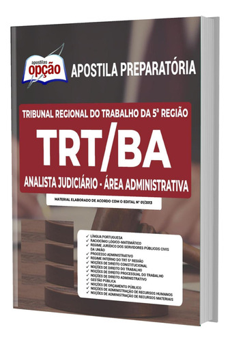 Apostila Trt Ba - Analista Judiciário - Área Administrativa