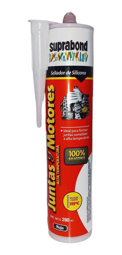 Sellador Suprabond Silicona Para Alta Temperatura 280ml Rojo