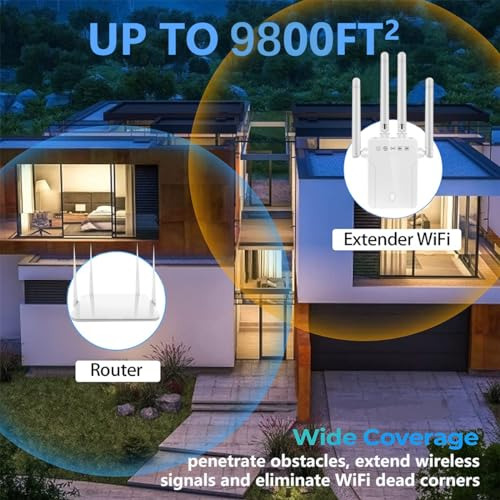Extensor Wifi 2023:1200 Mbps De Doble Banda, 2.4 G Y 5g Wifi