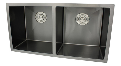 Tarja Submontar Doble 78x45x23cm Inox304 Fab. A Mano Negro