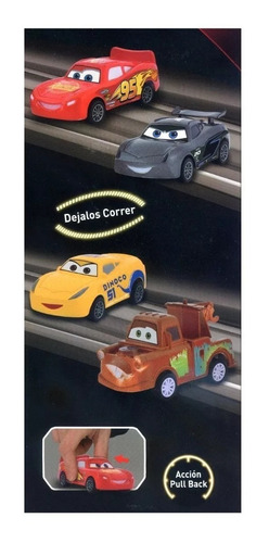Imagen 6 de 6 de Set De Autos Cars 4 Vehiculos Pull Back Ditoys