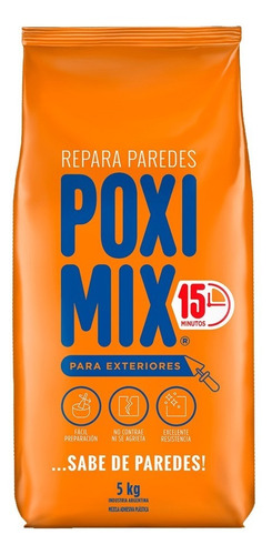 Poximix 15 Minutos Uso Exterior Repara Grietas 5 Kg