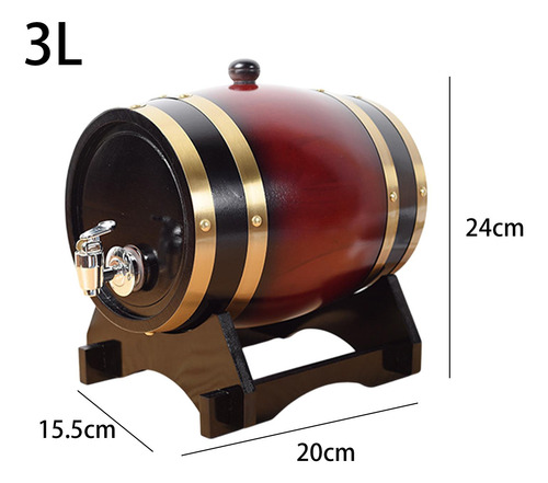 Barril De Cerveza De Barril De Madera, Barril Vino Tinto 3l
