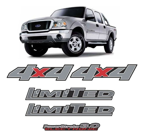 Kit Adesivos Ford Ranger Limited 3.0 4x4 2007 A 09 Cromado