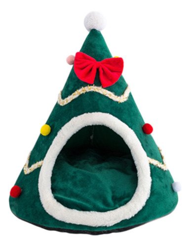 Cama Para Gatos Con Forma De De Navidad, Casa Semicerrada, S